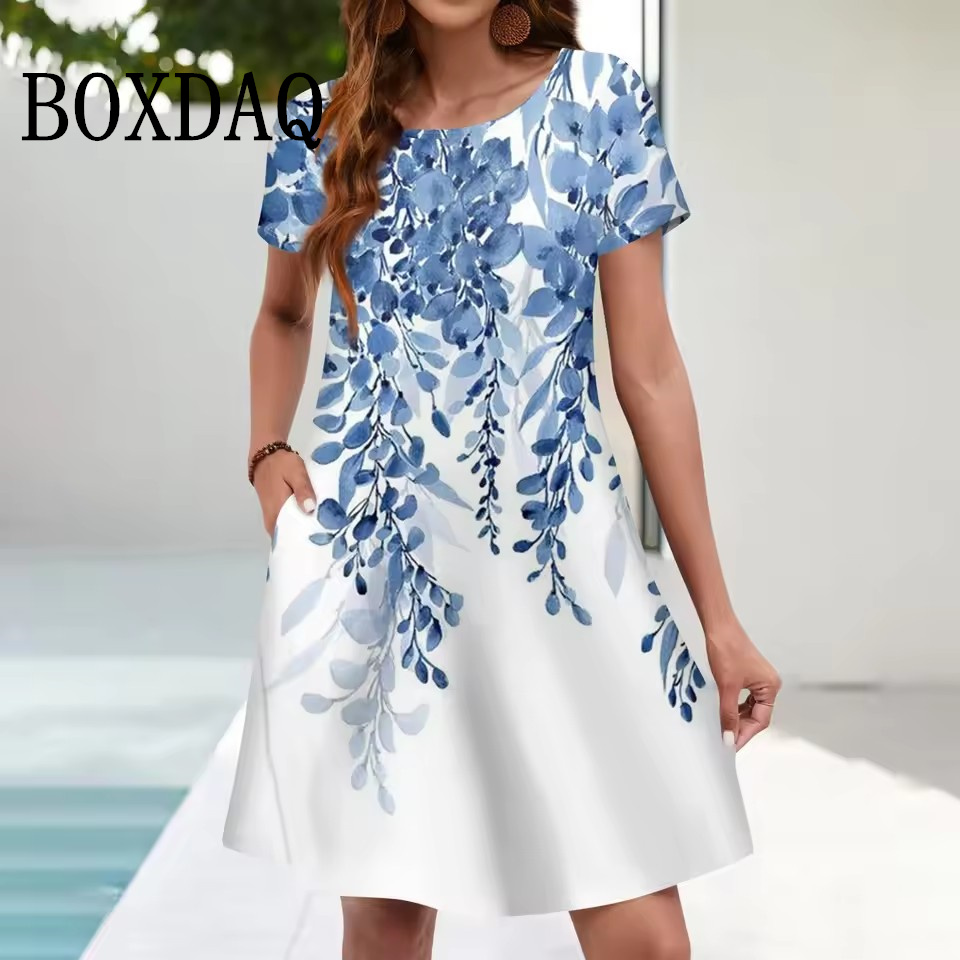 Ethnic Fashion Dress - Vestido veraniego informal para mujer, vestido