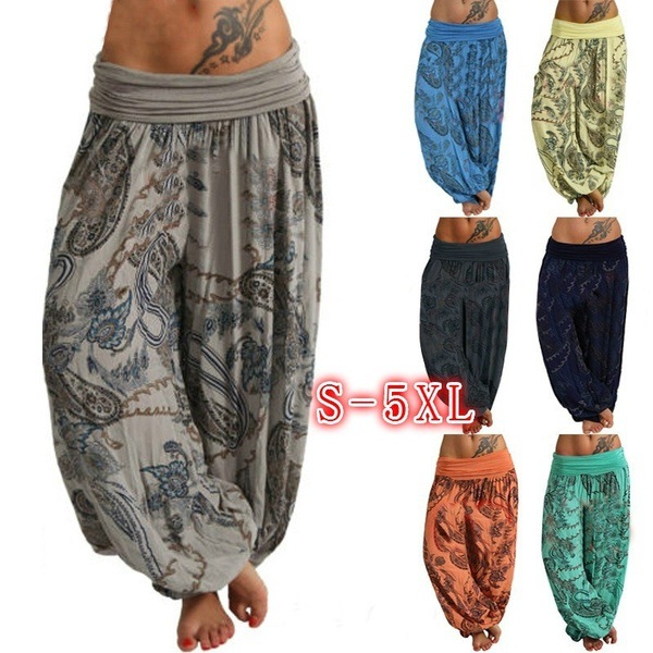 New Ethnic Fashion - Pantalones de Pierna Ancha con Estampado