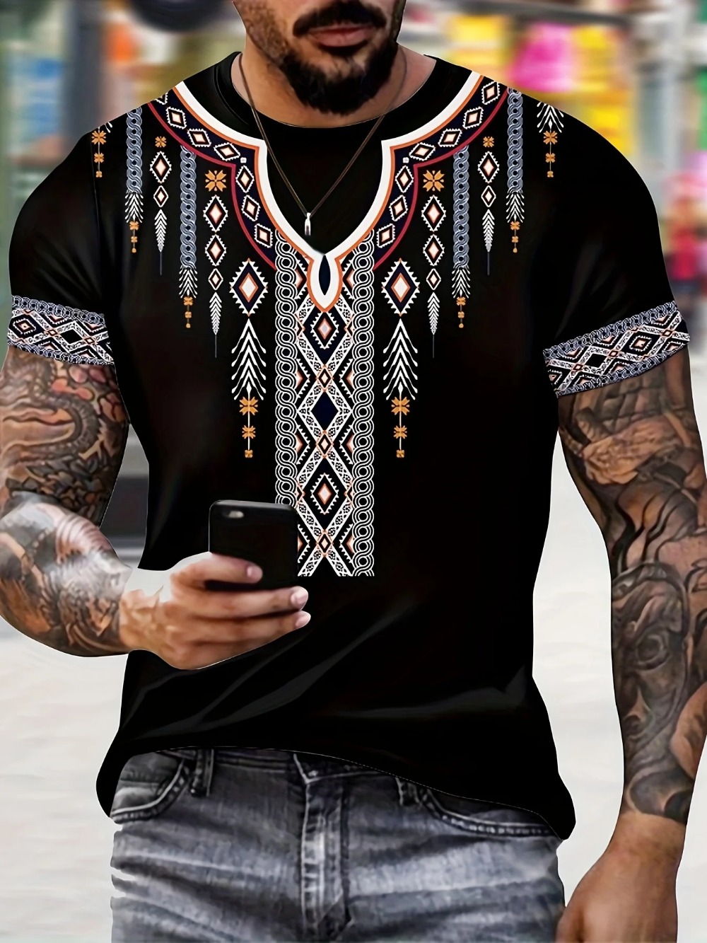 Y2K Ethnic Fashion - Camiseta Deportiva de Secado Rápido con