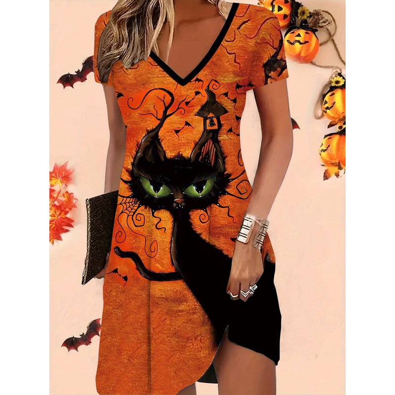 Y2K Ethnic Fashion - Estampado de Halloween con diseño de