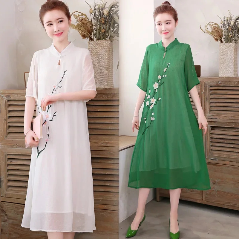 Blanco chino Qipao Cheongsam t - Ao Dai Vietnam Dress reseña y precio